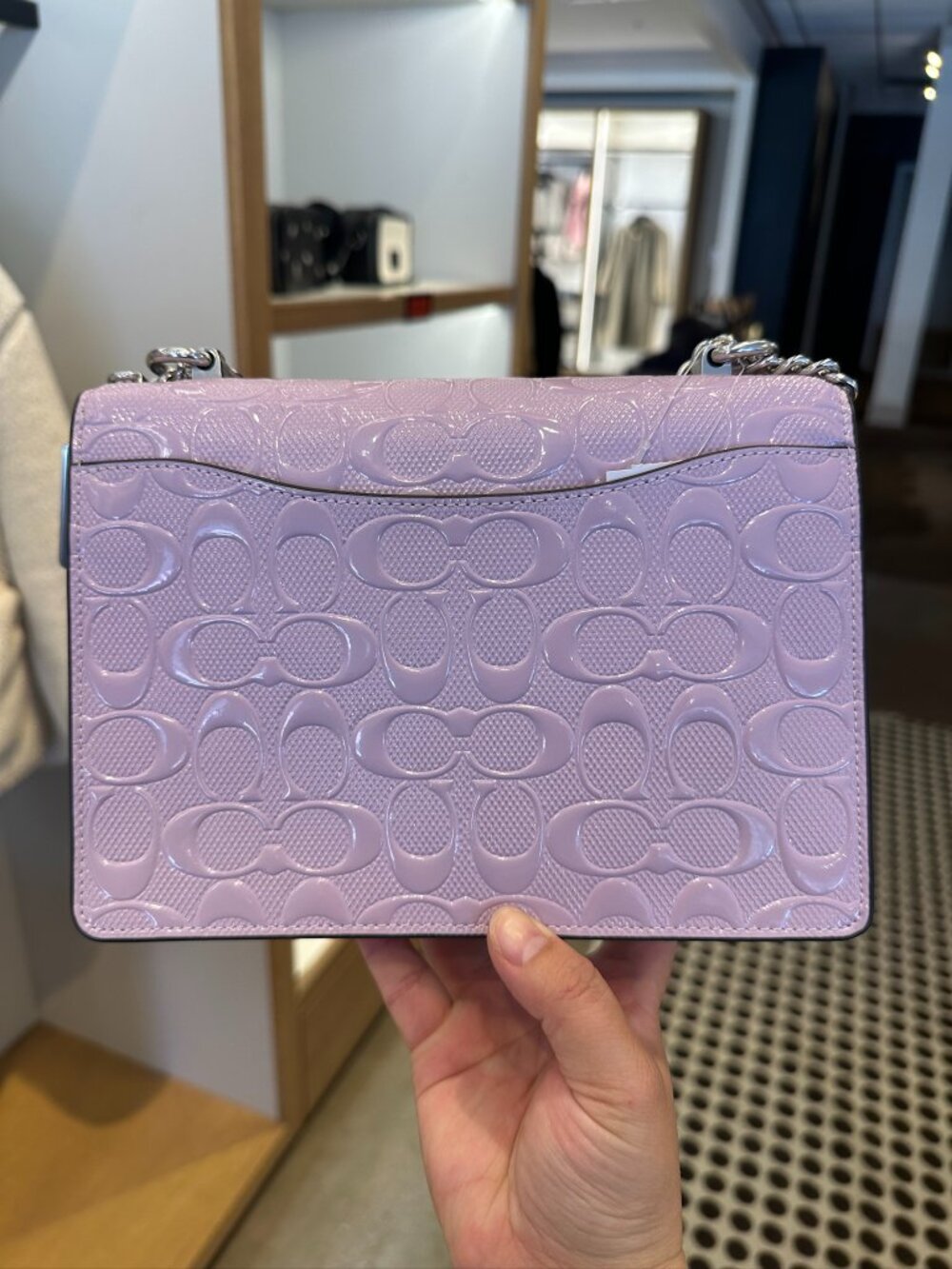 NWT! Coach CDA97 Klare Crossbody Bag In Signature Leather Light Violet/Silver - Picture 4 of 9